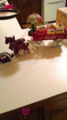 Coca-Cola cast metal horse-drawn wagon