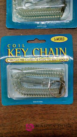 Lot of 6 coil keychains