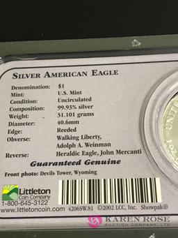 1998 Silver American eagle dollar