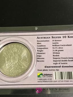 Australian silver10 Kreuzer