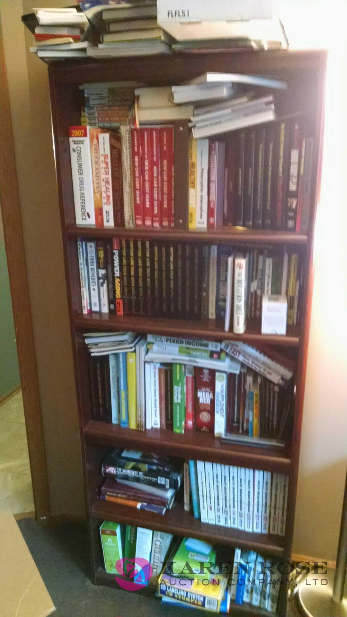 Bookshelf with contents