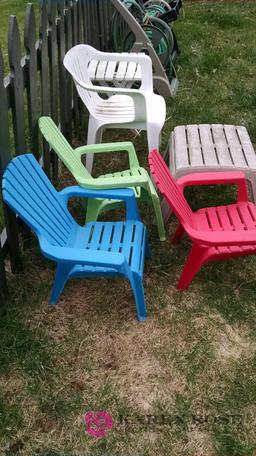 Children's plastic patio chairs and more