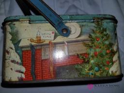 Lot of 2 Metal Christmas Boxes