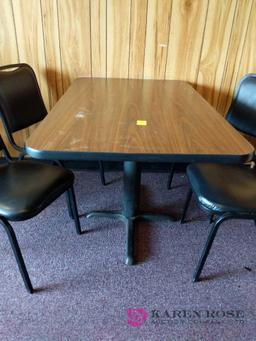 Brown table and 4 chairs