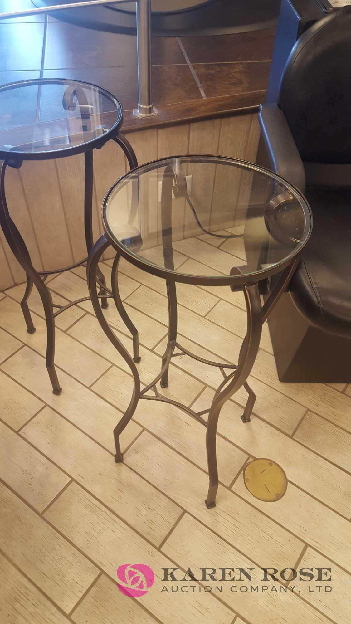 Glass top plant stand