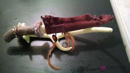 Decorative composite knife with composite antler stand
