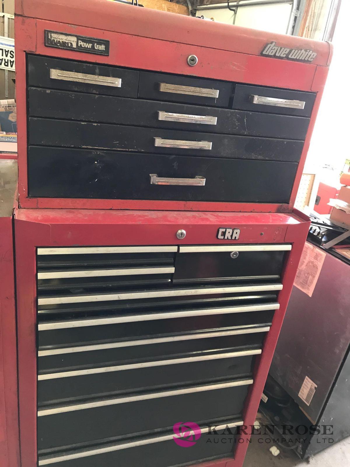 Craftsman & Montgomery Wards , Large rolling toolbox