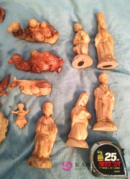 Hand carved Olive Wood nativity set
