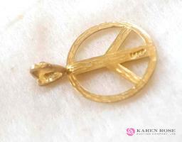 14-karat gold peace sign charm