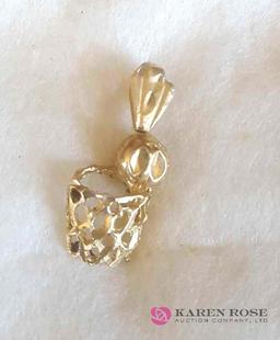 14 karat gold basketball charm