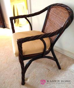 Wicker and bamboo chair