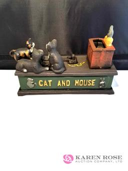 Cat And Mouse Cast Iron Mechanical Bank