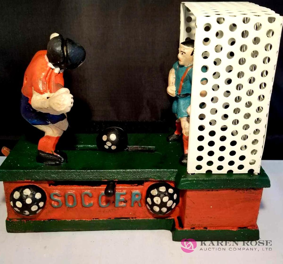 Soccer Cast Iron Mechanical Bank