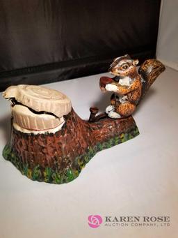 Chipmunk Cast Iron Mechanical Bank