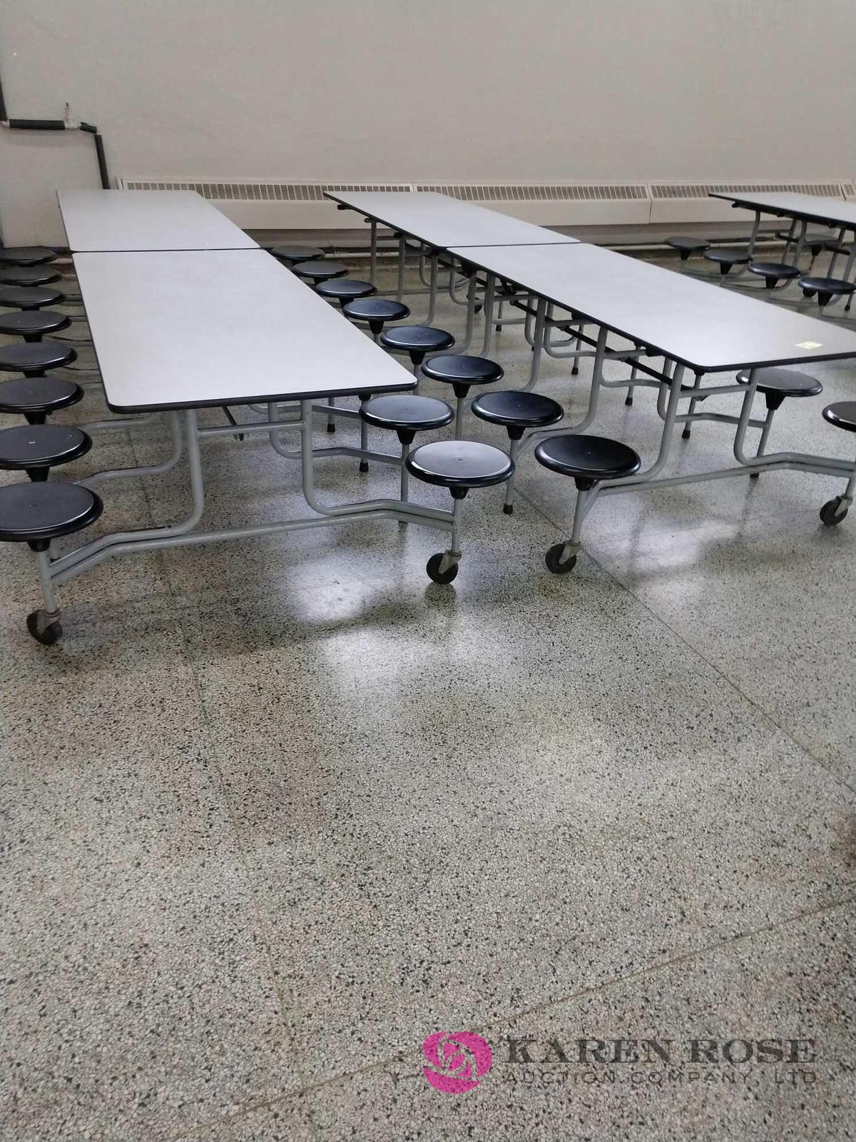 212 ft folding cafeteria tables with seats