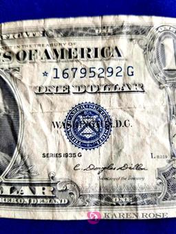1935 One Dollar Silver Certificate Star Note