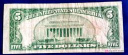 1928 Red Seal Five Dollar Bill