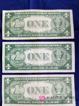 Five One Dollar Silver Certificates