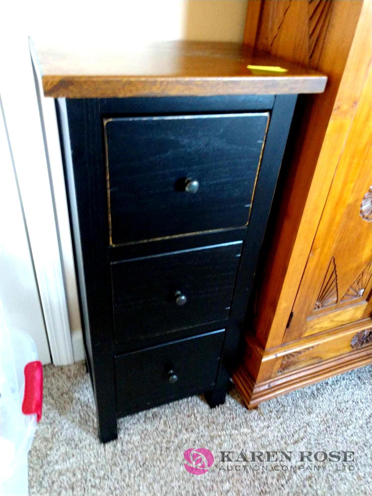 HOLLAND LOC, 3 drawer wood cabinet