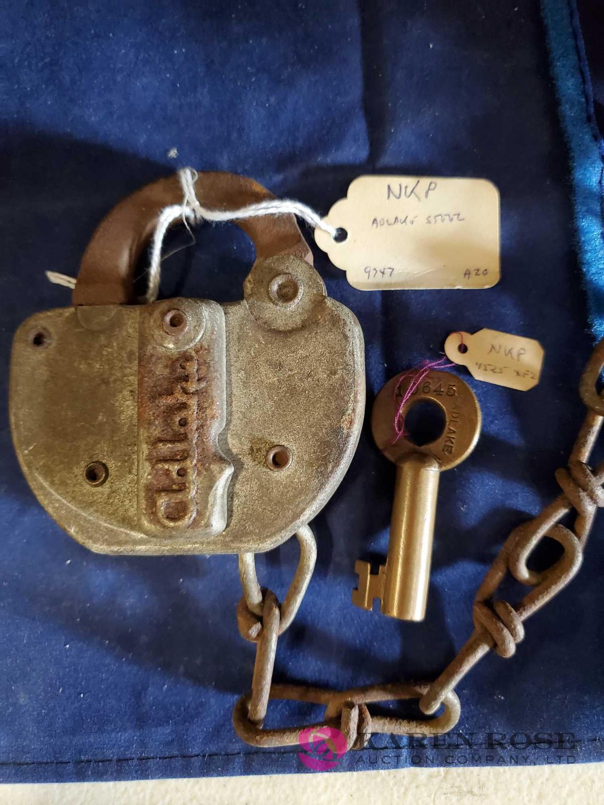 Nickle Plate Railroad Lock With Key