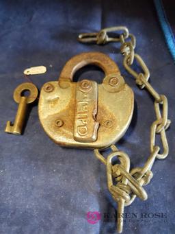 Baltimore & Ohio Railroad Lock With Key