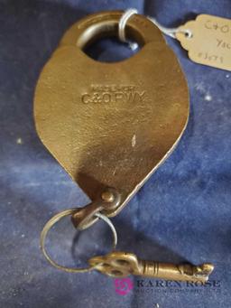 Chesapeake & Ohio Railroad Lock With Key