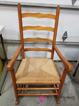 Rocker With Rattan Seat