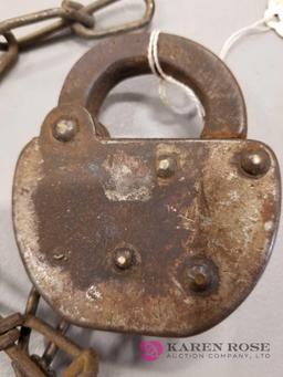 Vintage Chesapeake And Ohio Railroad Lock With Key