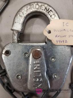 Illinois Central Railroad Lock With Key