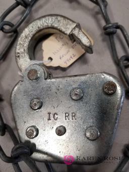 Illinois Central Railroad Lock With Key
