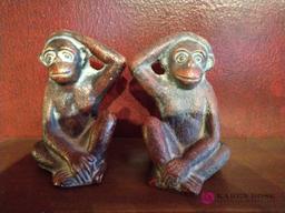 Brass monkey bookends