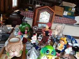 Large miscellaneous lot of knick knacks, clock, and more see pictures