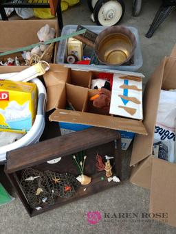 Large miscellaneous lot of knick knacks, clock, and more see pictures