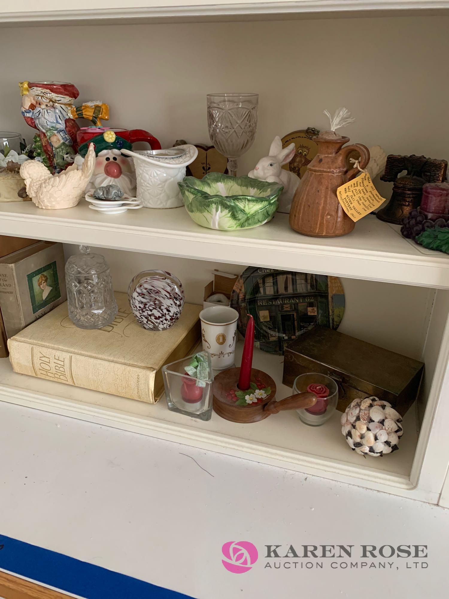 Two shelves of knickknacks