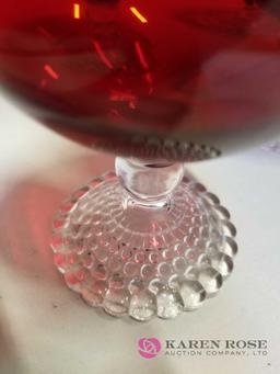 Vintage Red Candlewick Dessert Cups