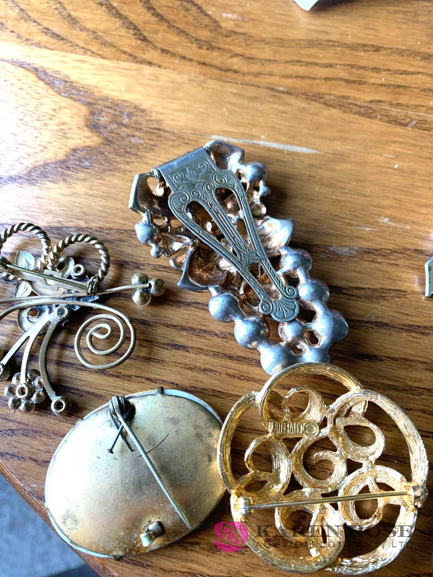 10 costume jewelry pins