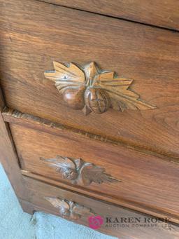 Wooden bedroom dresser with wooden knobs