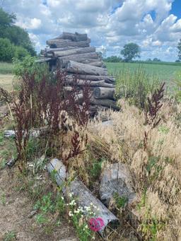 Large stack season camp firewood cut