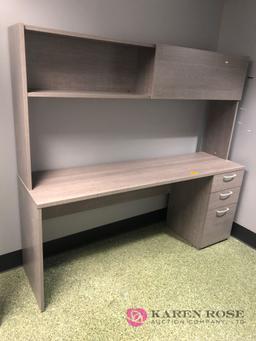 Modern desk and 2 file cabinets