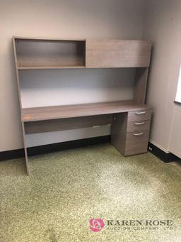 Modern gray washed desk and file cabinet