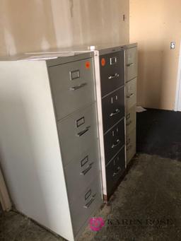 6 metal file cabinets