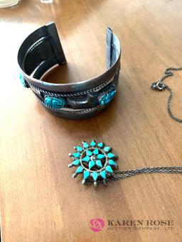 Silver turquoise bracelet