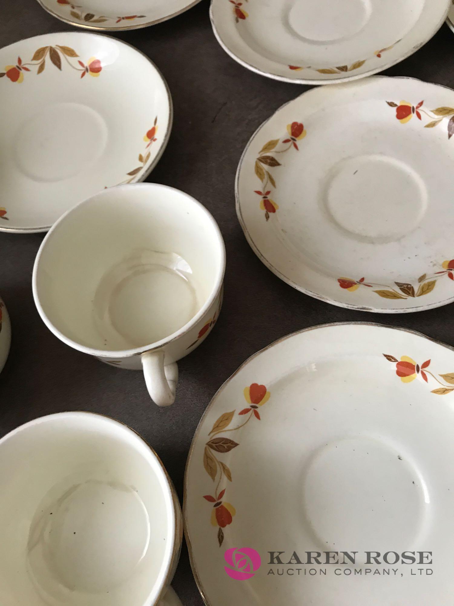 Hall Jewel Tea cups and saucers