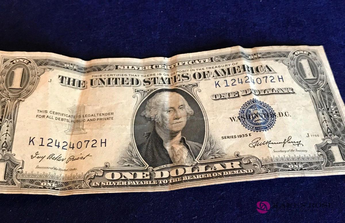 1935-E no god in trust silver certificate