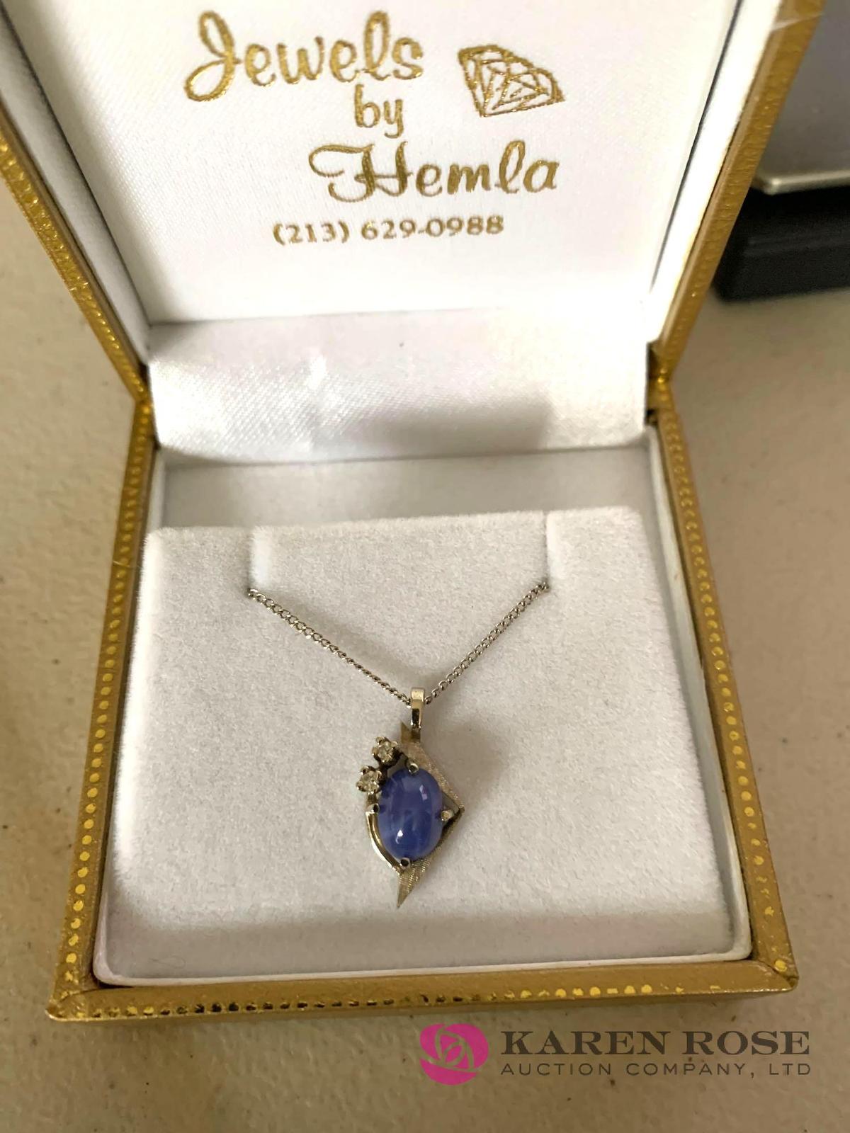 14 k Linde sapphire necklace