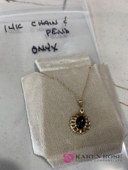 14k Onyx necklaces