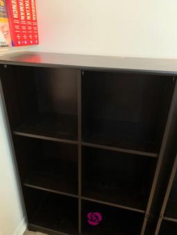 Black cube storage shelf