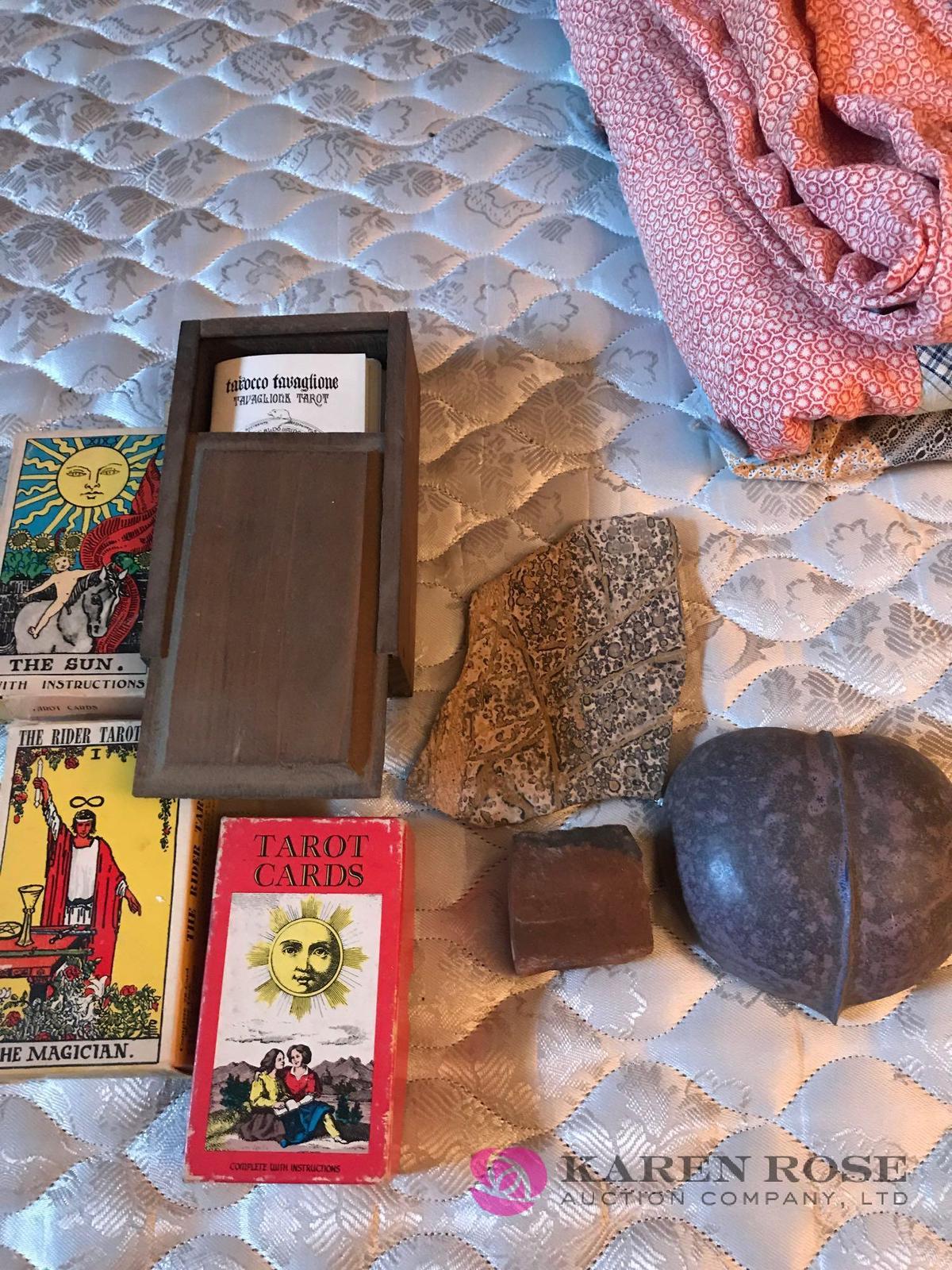 Rocks and tarot cards
