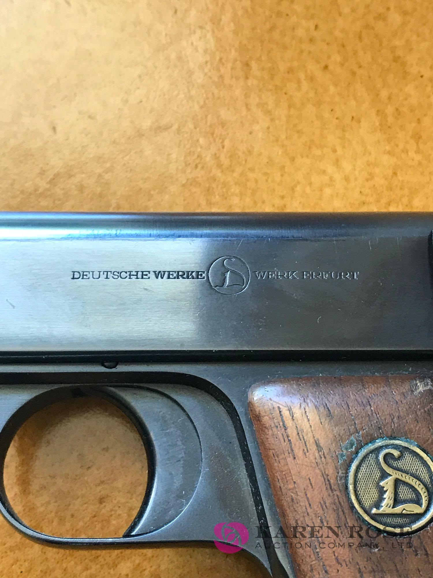 Deutsche Werke Werk Erfurt Ortgies german 32 pistol w/Holster and clip