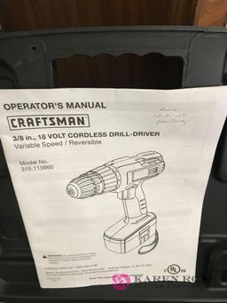 Sear craftsman 3/8 inch 18 volt cordless drill-Driver